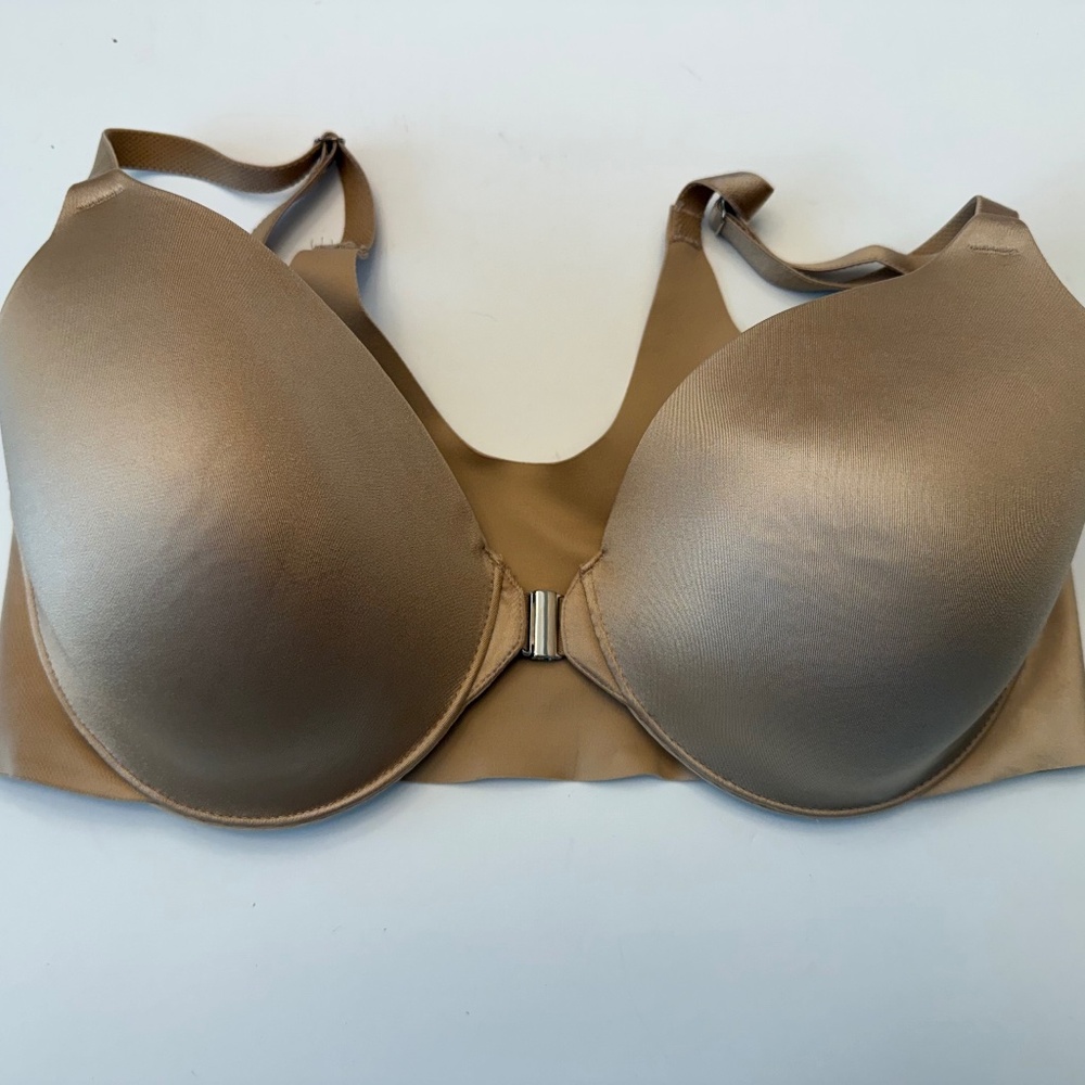 Soma Vanishing Back Full Coverage Front Close Bra Size 34D nude